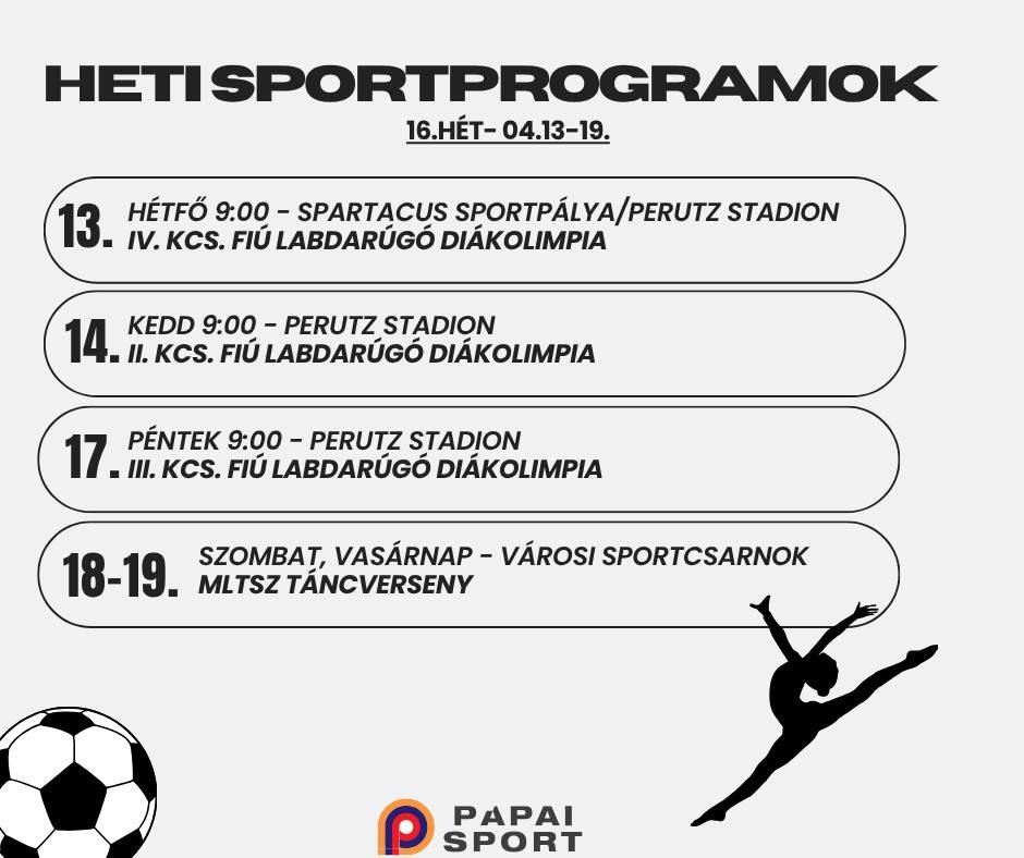 Heti sportprogramok