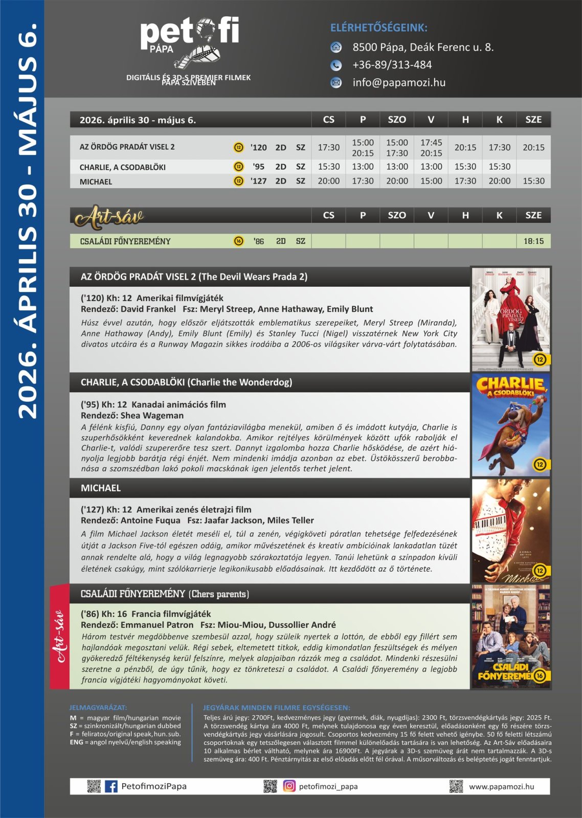 A Petőfi Mozi műsora 2026. április 30 - május 6.
