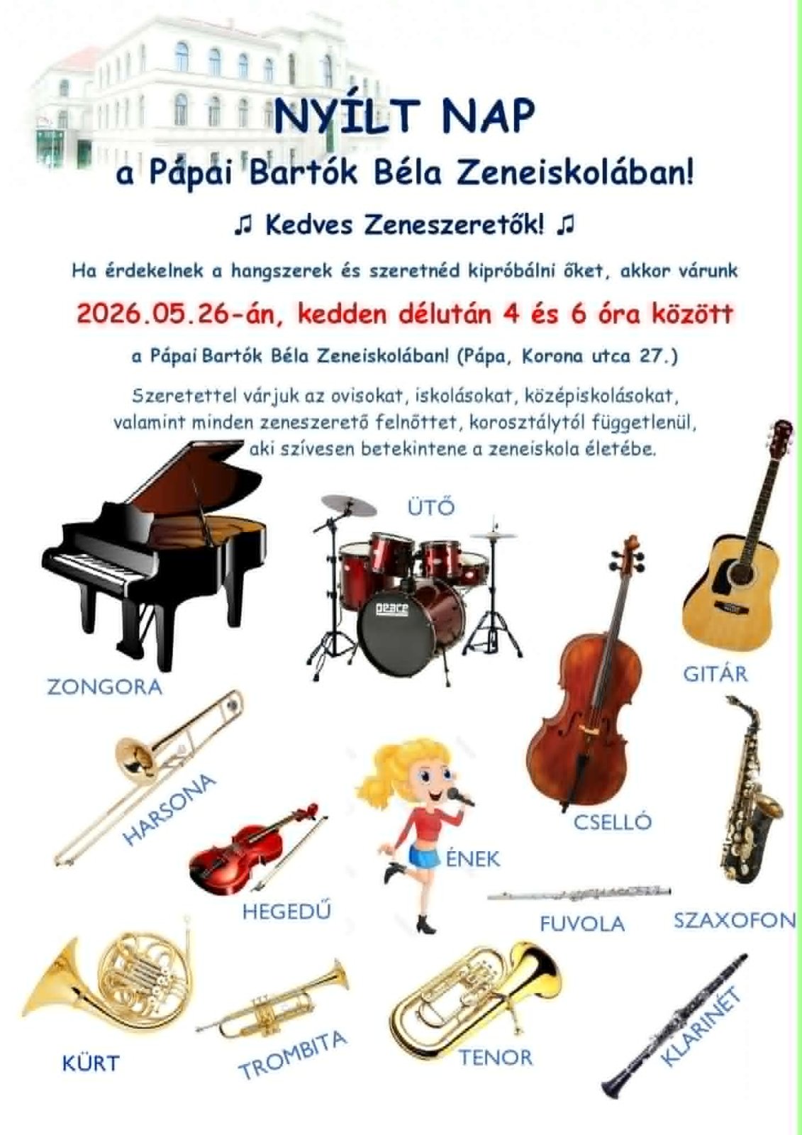 Nyílt nap a Bartók Béla Zeneiskolában