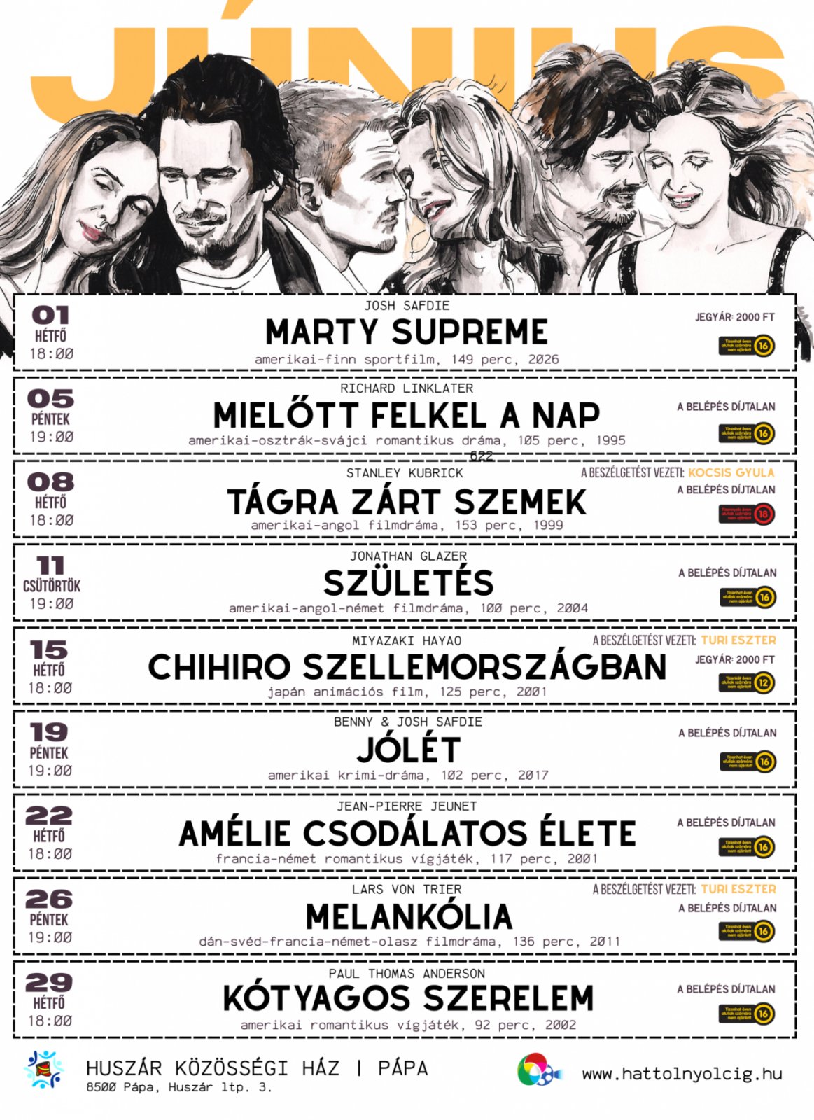 Hattól Nyolcig Filmklub - 2026. június